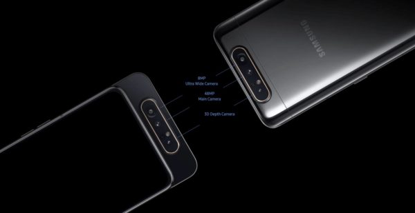 Samsung Galaxy A80, 48MP rotating camera, 8GB RAM, 3700MAh.