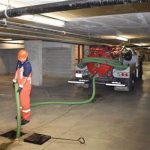 How is the underground parking lot cleaning carried out?