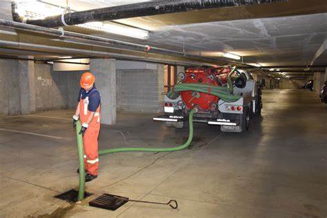 How is the underground parking lot cleaning carried out?